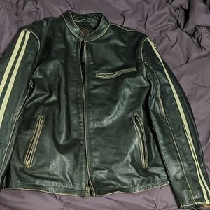 Men's leather motorcycle jacket